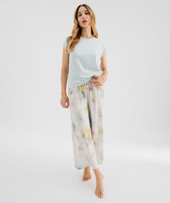 Bas de pyjama en viscose fluide imprimée femme vue4 - GEMO 4G FEMME - GEMO