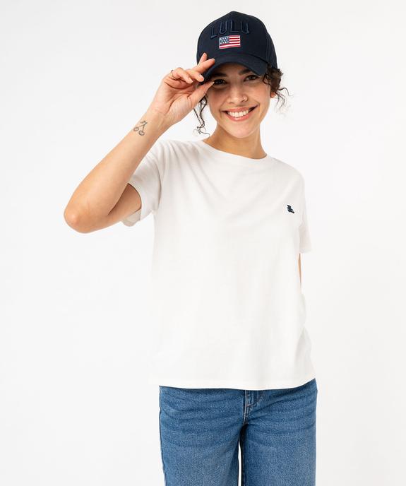 Tee-shirt à manches courtes avec logo brodé femme - LuluCastagnette vue1 - LULUCASTAGNETTE - GEMO