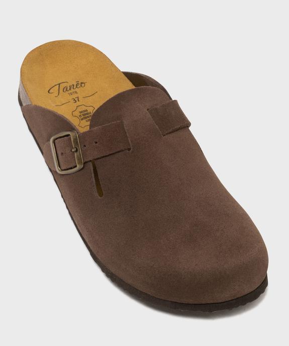 Sabots en cuir suédé avec semelle intérieure anatomique femme vue5 - TANEO GEMO FOR GOOD - GEMO