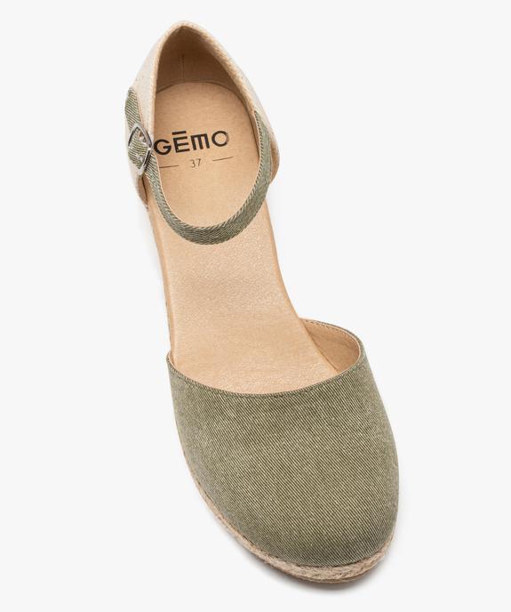 Sandales compensées dessus textile pailleté femme  vue6 - GEMO(URBAIN) - GEMO