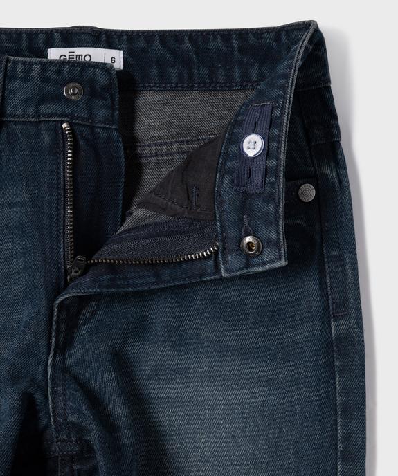 Jean délavé coupe relaxed à taille réglable garçon vue3 - GEMO (ENFANT) - GEMO