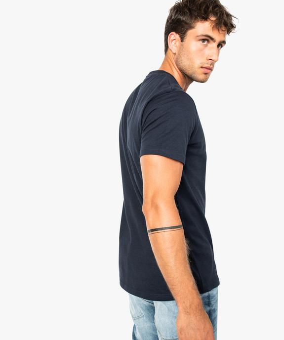 Tee-shirt uni à manches courtes pour homme avec coton bio vue3 - GEMO (CASUAL) - GEMO