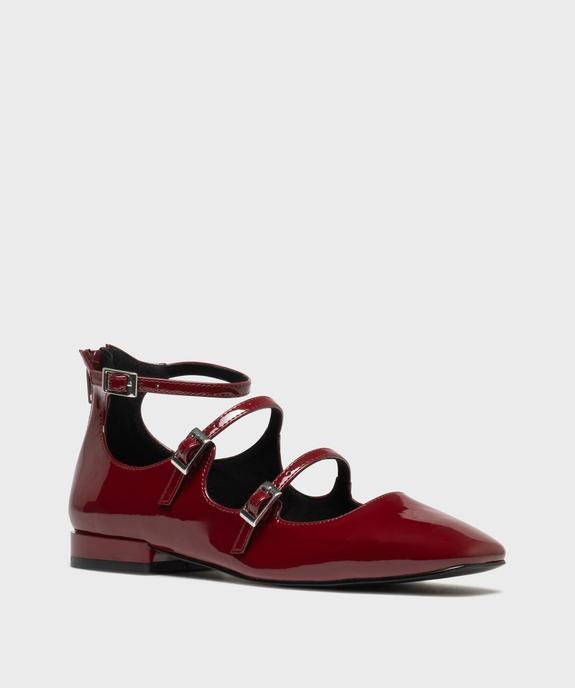 Ballerines vernies avec brides et zip au talon femme - Follow Me vue2 - FOLLOW ME - GEMO