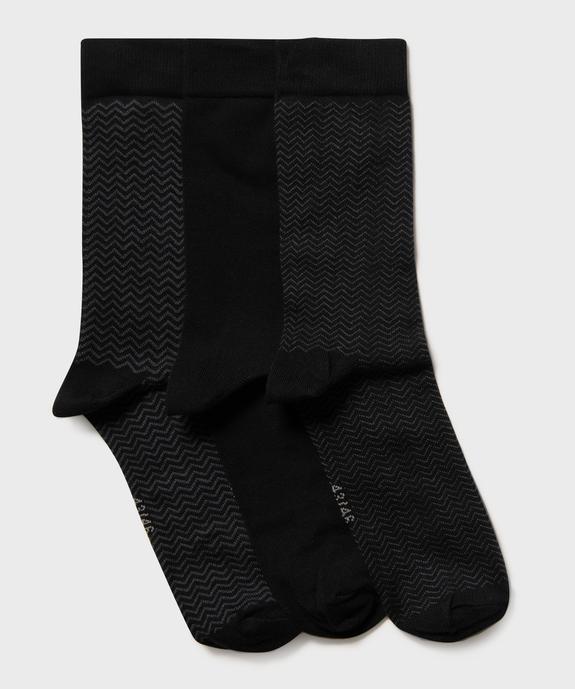 Chaussettes hautes à motifs chevrons homme (lot de 3) vue1 - GEMO(HOMWR HOM) - GEMO
