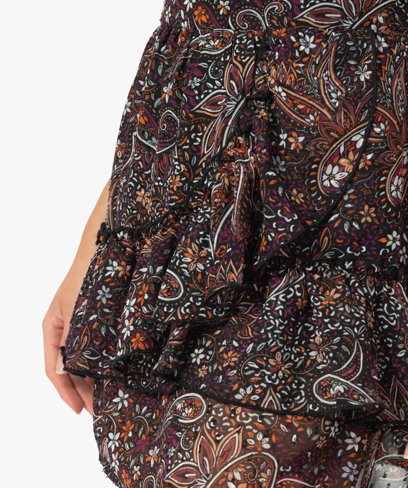 Jupe femme à volants et motifs fleuris vue2 - GEMO(FEMME PAP) - GEMO