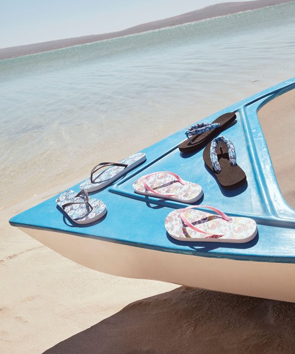 Tongs femme à semelle imprimée et fines brides vue6 - GEMO (PLAGE) - GEMO