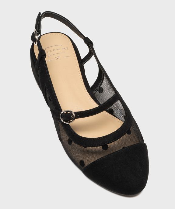 Escarpins sling-back en résille à talon plat femme - Follow Me vue5 - FOLLOW ME - GEMO