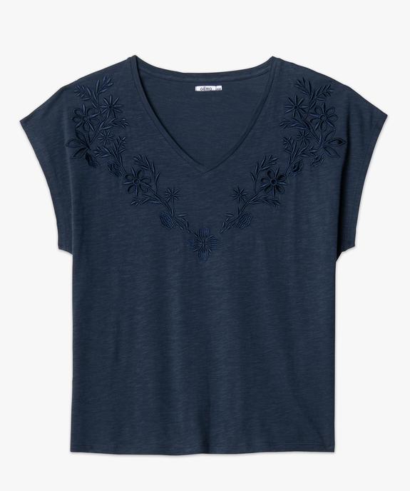 Tee-shirt femme grande taille brodé sur l’avant  vue4 - GEMO (G TAILLE) - GEMO
