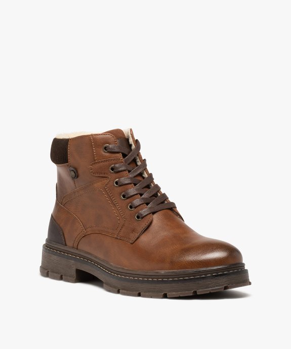 Boots à lacets et zip avec doublure chaude homme vue2 - GEMO (CASUAL) - GEMO