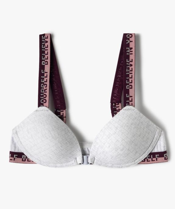 Soutien-gorge fille paddé avec fermeture devant vue1 - GEMO 4G FILLE - GEMO