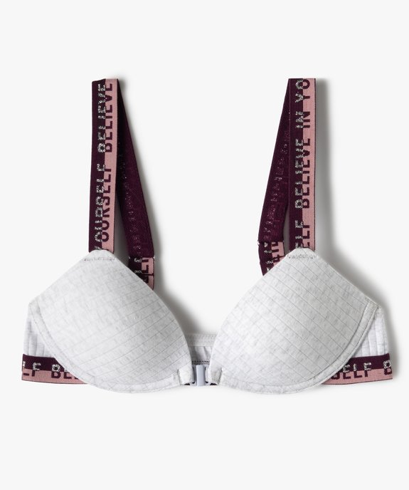 Soutien-gorge fille paddé avec fermeture devant vue1 - GEMO 4G FILLE - GEMO