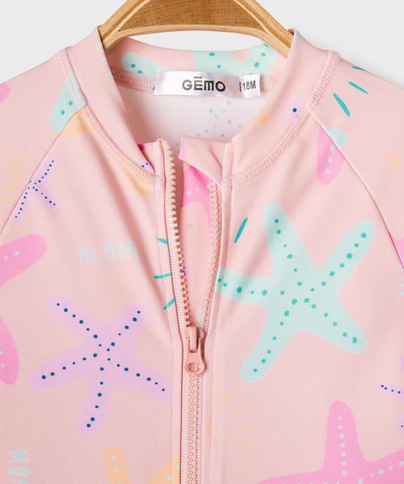 Maillot de bain combinaison avec protection UVA et UVB bébé fille vue2 - GEMO(BEBE DEBT) - GEMO