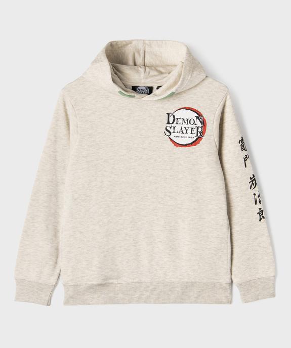 Sweat à capuche avec motif poitrine et dos garçon - Demon Slayer vue1 - DEMON SLAYER - GEMO