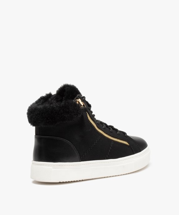Baskets femme mid-cut unies à col fourré vue4 - GEMO (SPORTSWR) - GEMO