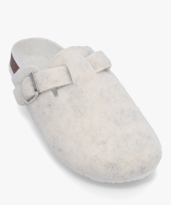 Chaussons femme mules dessus feutrine à bride ajustable vue5 - GEMO(HOMWR FEM) - GEMO