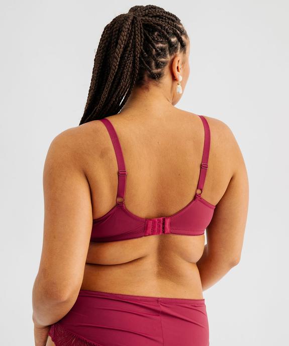 Soutien-gorge emboitant en microfibre et dentelle femme grande taille vue2 - GEMO(HOMWR FEM) - GEMO