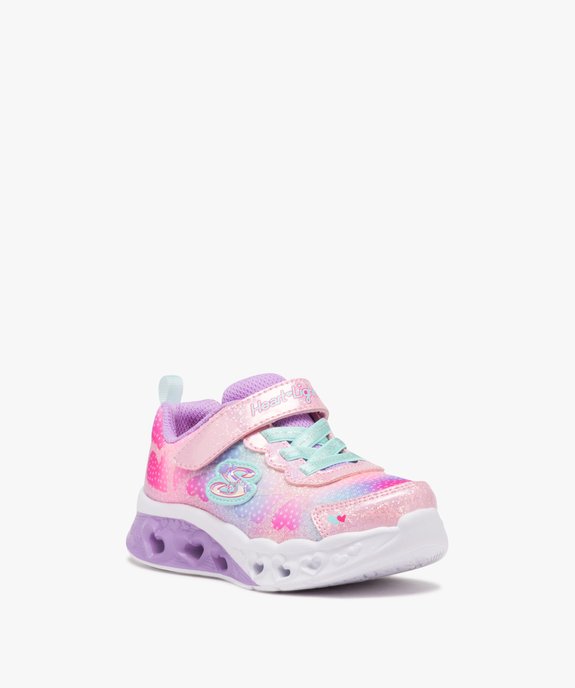 Baskets fille à semelle lumineuse détails coeurs - Skechers vue2 - SKECHERS - GEMO