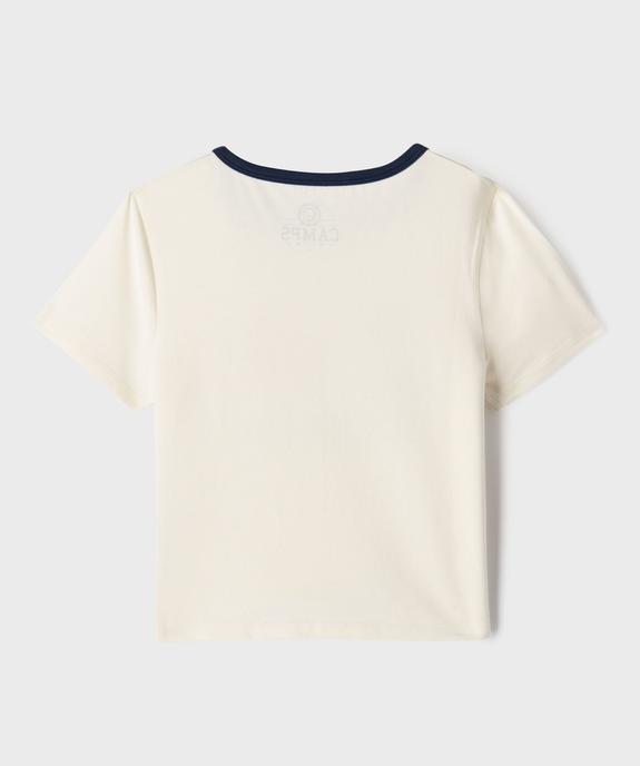 Tee-shirt manches courtes coupe courte imprimé fille - Camps United vue3 - CAMPS GEMO FOR GOOD - GEMO