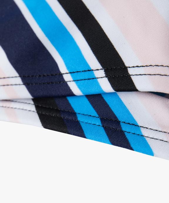Haut de maillot de bain fille forme triangle à rayures vue2 - GEMO 4G FILLE - GEMO