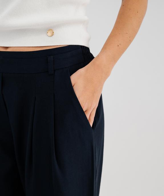 Pantalon large et fluide en viscose à taille élastiquée femme vue2 - LULUCASTAGNETTE - GEMO