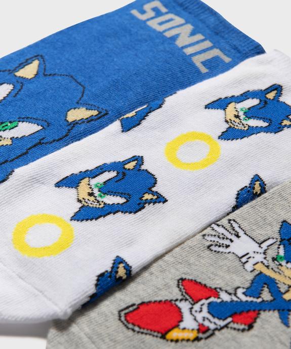 Chaussettes ultra courtes imprimées garçon - Sonic (lot de 3 paires) vue2 - SONIC - GEMO