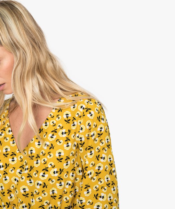 Blouse femme à motifs fleuris avec taille ajustable vue2 - GEMO(FEMME PAP) - GEMO
