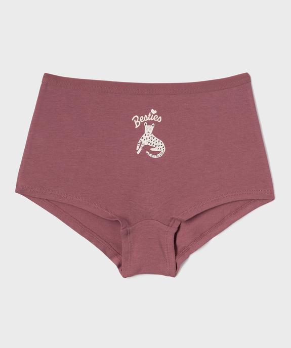 Boxers en coton biologique à motifs félins fille (lot de 3) vue3 - GEMO 4G FILLE - GEMO
