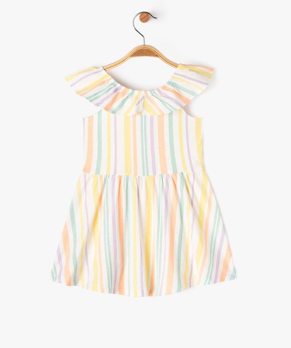 Robe à col volanté en jersey de coton bébé fille vue4 - GEMO 4G BEBE - GEMO