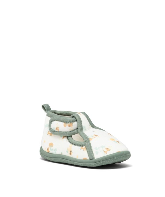 Chaussons imprimés jungle à scratch bébé vue2 - GEMO 4G BEBE - GEMO