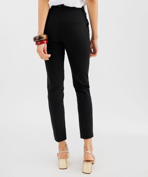 Pantalon en toile extensible coupe slim avec ceinture femme vue7 - GEMO(FEMME PAP) - GEMO
