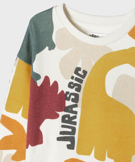 Sweat en molleton doux imprimé dinosaures all over garçon vue2 - GEMO 4G GARCON - GEMO