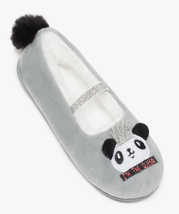 Chaussons fille forme ballerine avec motif panda vue5 - GEMO 4G FILLE - GEMO