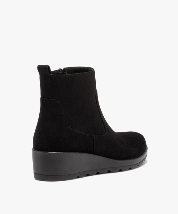 Boots à talon compensé en suédine vue4 - GEMO (CONFORT) - GEMO