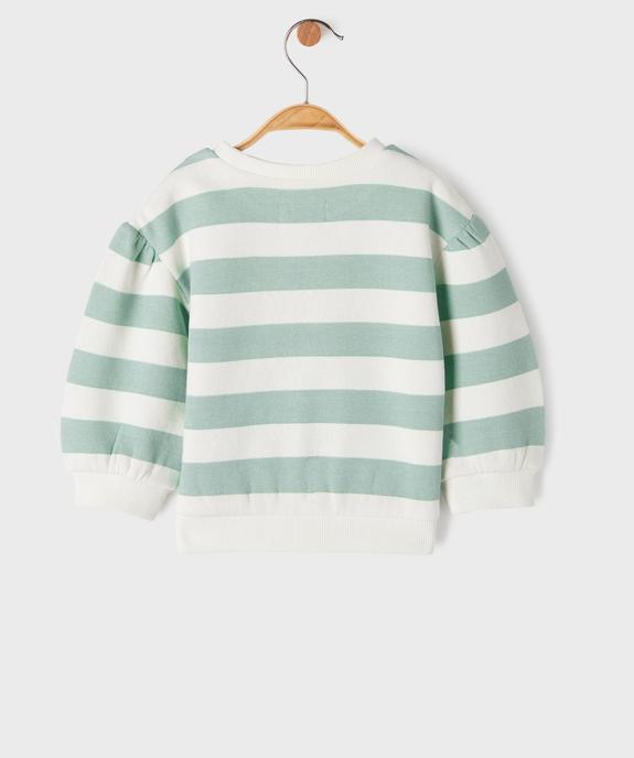 Sweat imprimé à manches bouffantes bébé fille vue3 - GEMO 4G BEBE - GEMO