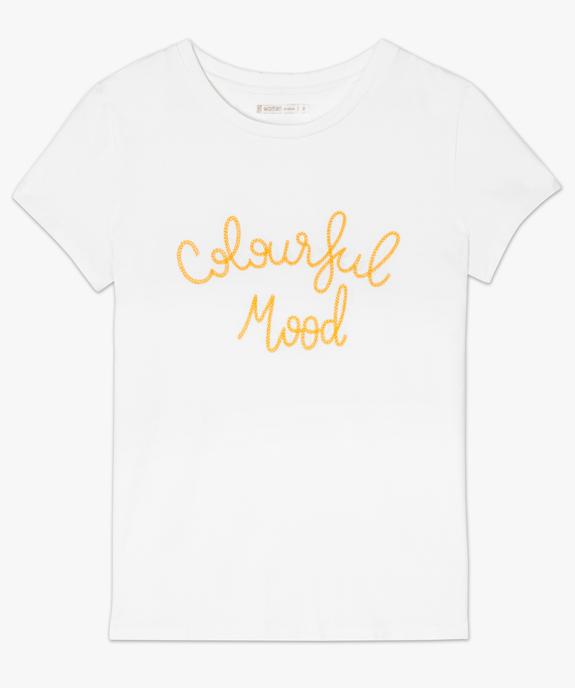 Tee-shirt femme avec inscription brodée sur l'avant vue4 - GEMO(FEMME PAP) - GEMO