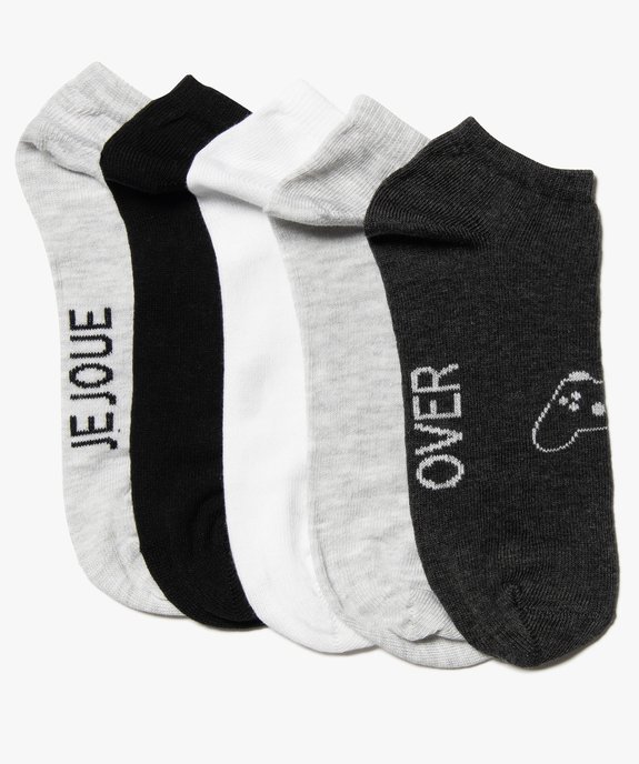 Chaussettes enfant ultra courtes à motif gaming (lot de 5) vue1 - GEMO (ENFANT) - GEMO