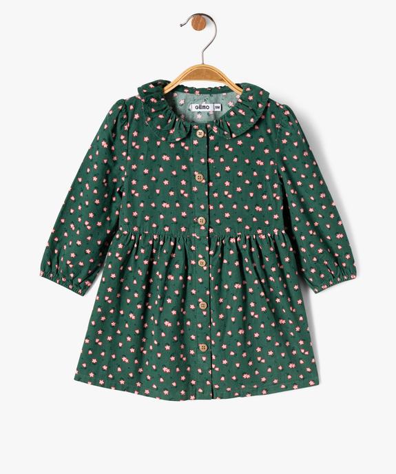 Robe en velours fines côtes bébé fille vue1 - GEMO(BEBE DEBT) - GEMO