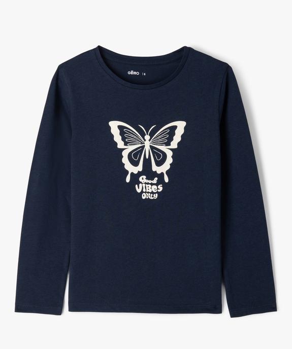 Tee-shirt à manches longues avec motif fille vue1 - GEMO (ENFANT) - GEMO