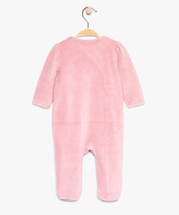 Pyjama bébé fille en velours à petit volant et motif coccinelle vue2 - GEMO(BB COUCHE) - GEMO