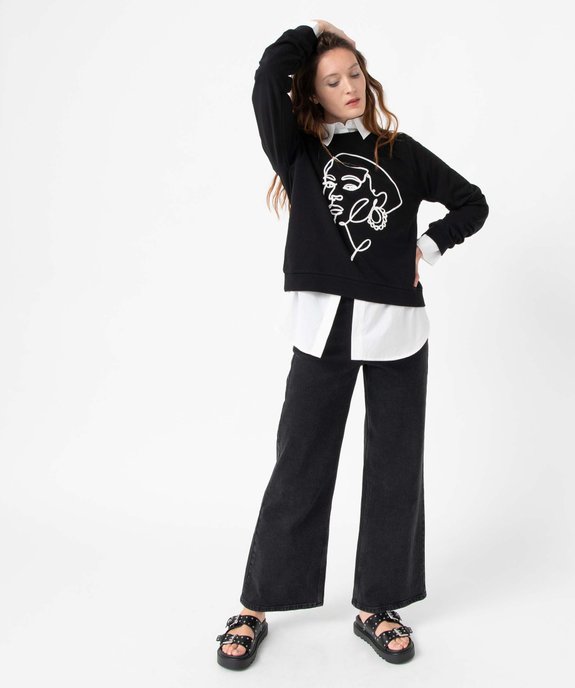 Sweat femme à motif brodé vue5 - GEMO(FEMME PAP) - GEMO