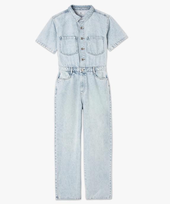 Combinaison pantalon en jean à manches courtes femme vue4 - GEMO 4G FEMME - GEMO