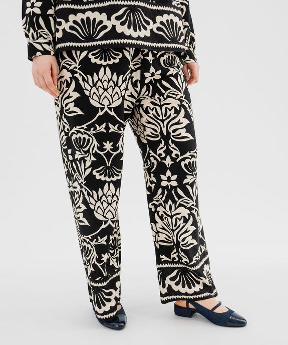 Pantalon fluide imprimé femme grande taille vue2 - GEMO 4G GT - GEMO