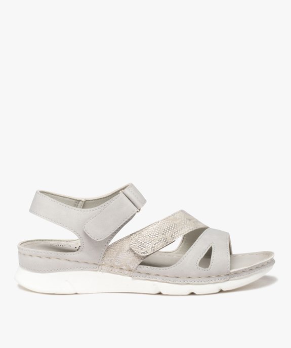 Sandales femme confort à scratch avec bride fantaisie vue1 - GEMO (CONFORT) - GEMO