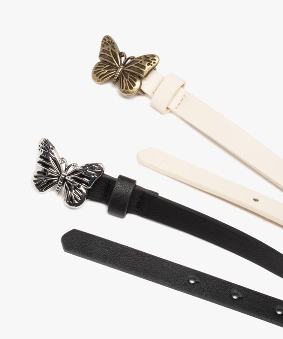Ceinture femme fine à boucle métal papillon (lot de 2) vue2 - GEMO (ACCESS) - GEMO
