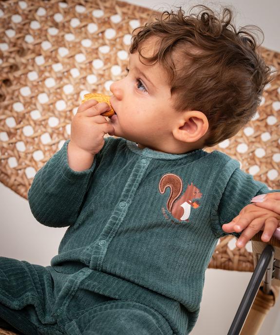 Pyjama dors-bien en velours côtes plates bébé vue7 - GEMO 4G BEBE - GEMO