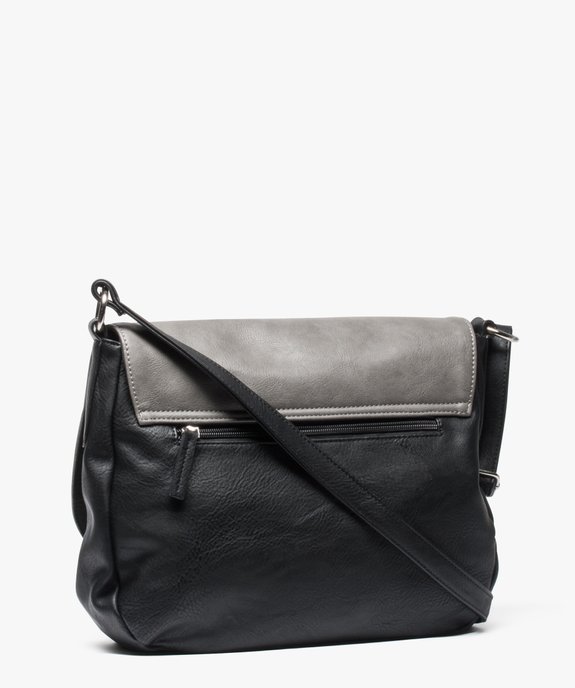 Sac besace bicolore avec poche zippé vue2 - GEMO (ACCESS) - GEMO