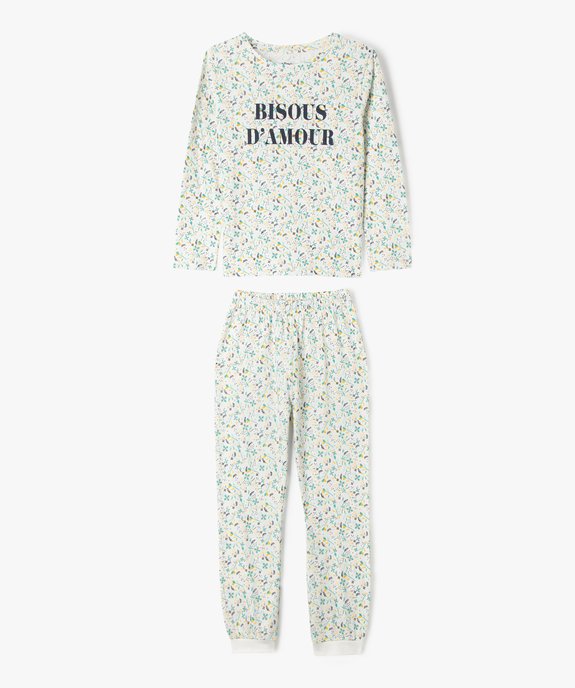 Pyjama en coton 2 pièces imprimées fille vue1 - GEMO 4G FILLE - GEMO