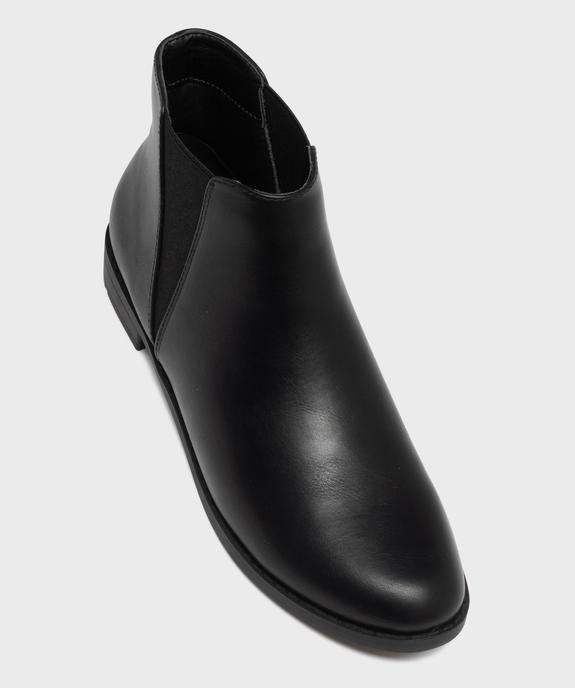 Bottines femme unies à talon plat style Chelsea   vue12 - VALENTINA BALDA - GEMO