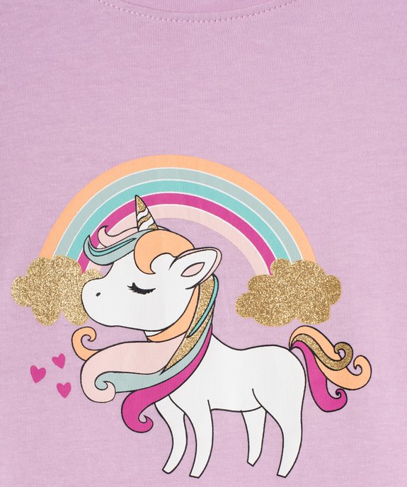 Pyjama à motif licorne et arc-en-ciel fille vue2 - GEMO (ENFANT) - GEMO
