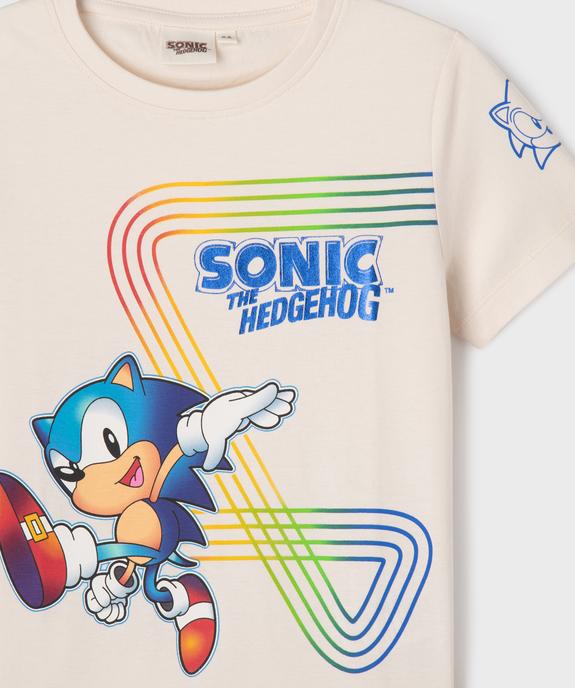 Tee-shirt manches courtes motif Sonic garçon - Sonic Hedgehog vue2 - SONIC - GEMO